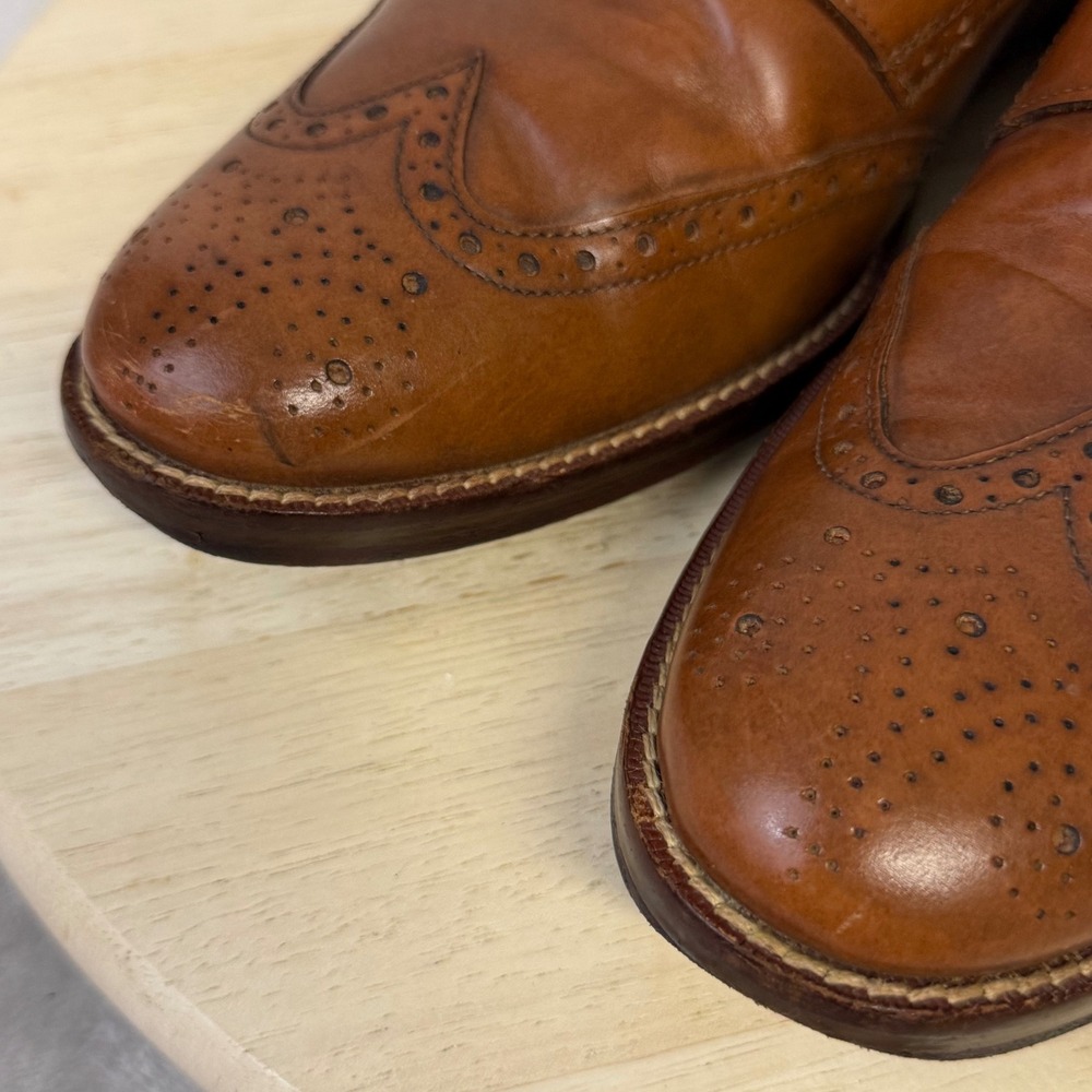 Cole Haan Grand.OS Mens 8 W British Tan Leather Wingtip Oxford C12845 - Picture 6 of 16